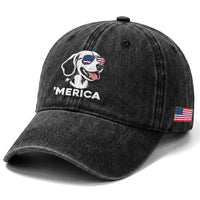 Funny Merica Beagle Lover 4th Of July Washed Cotton Baseball Cap Patriotic Dog Gift