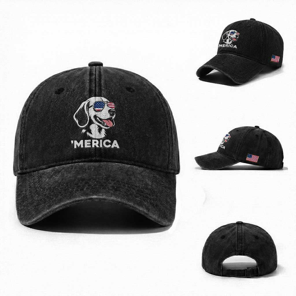 Funny Merica Beagle Lover 4th Of July Washed Cotton Baseball Cap Patriotic Dog Gift