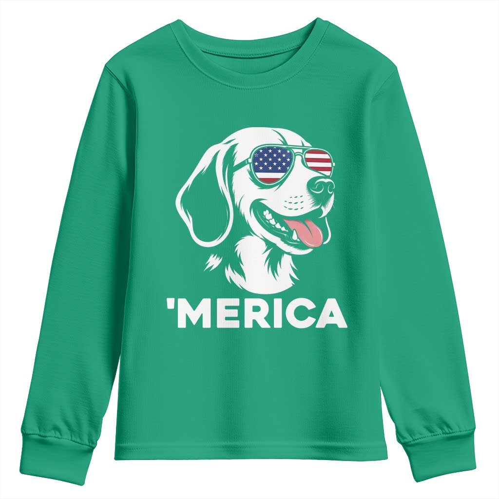 Funny Merica Beagle Lover 4th Of July Youth Sweatshirt Patriotic Dog Gift