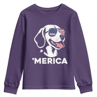 Funny Merica Beagle Lover 4th Of July Youth Sweatshirt Patriotic Dog Gift