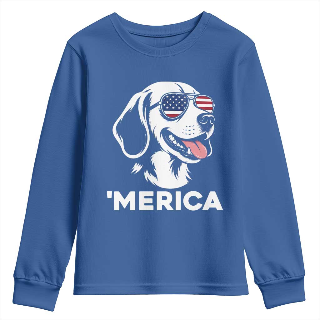 Funny Merica Beagle Lover 4th Of July Youth Sweatshirt Patriotic Dog Gift