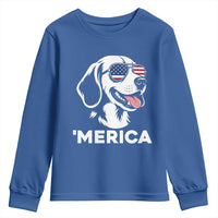 Funny Merica Beagle Lover 4th Of July Youth Sweatshirt Patriotic Dog Gift