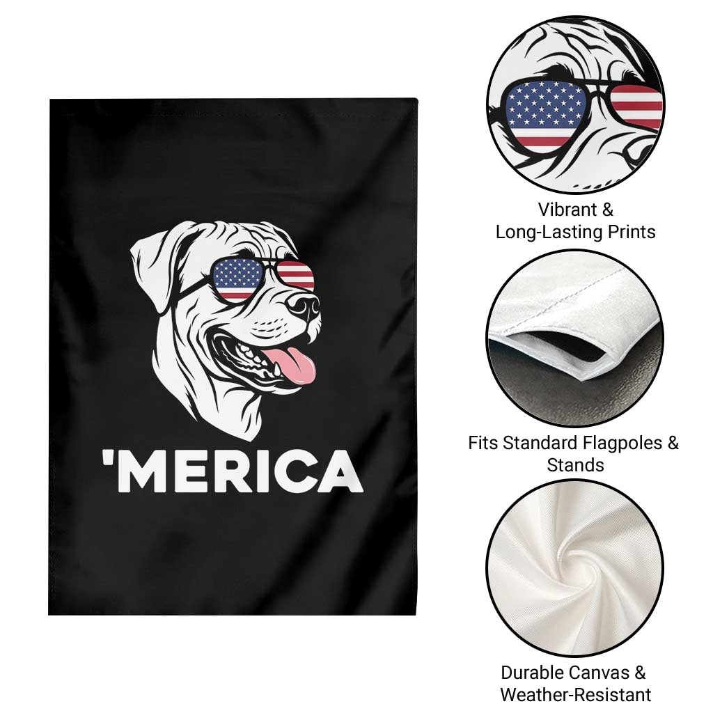 Patriotic Boxer Lover 4th Of July Dog Garden Flag American Flag Merica Pride