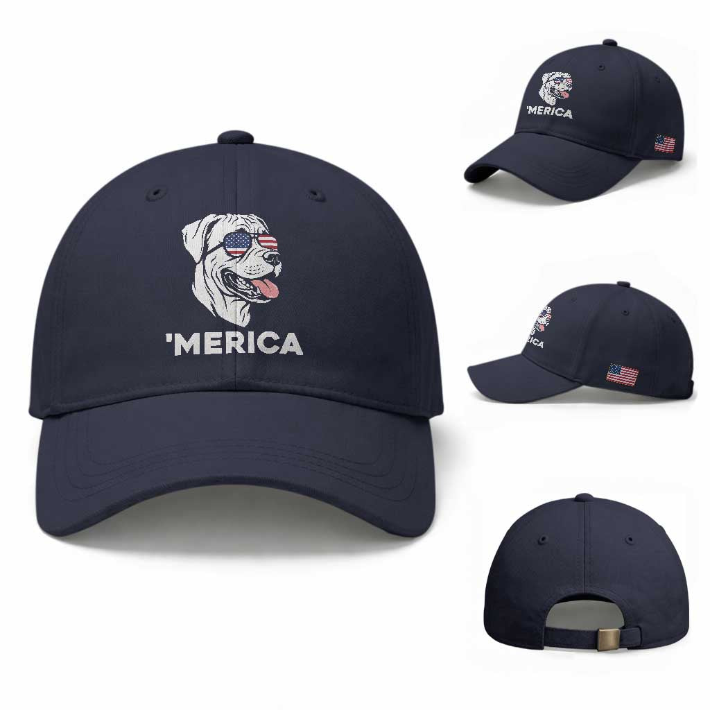 Patriotic Boxer Lover 4th Of July Dog Baseball Cap American Flag Merica Pride