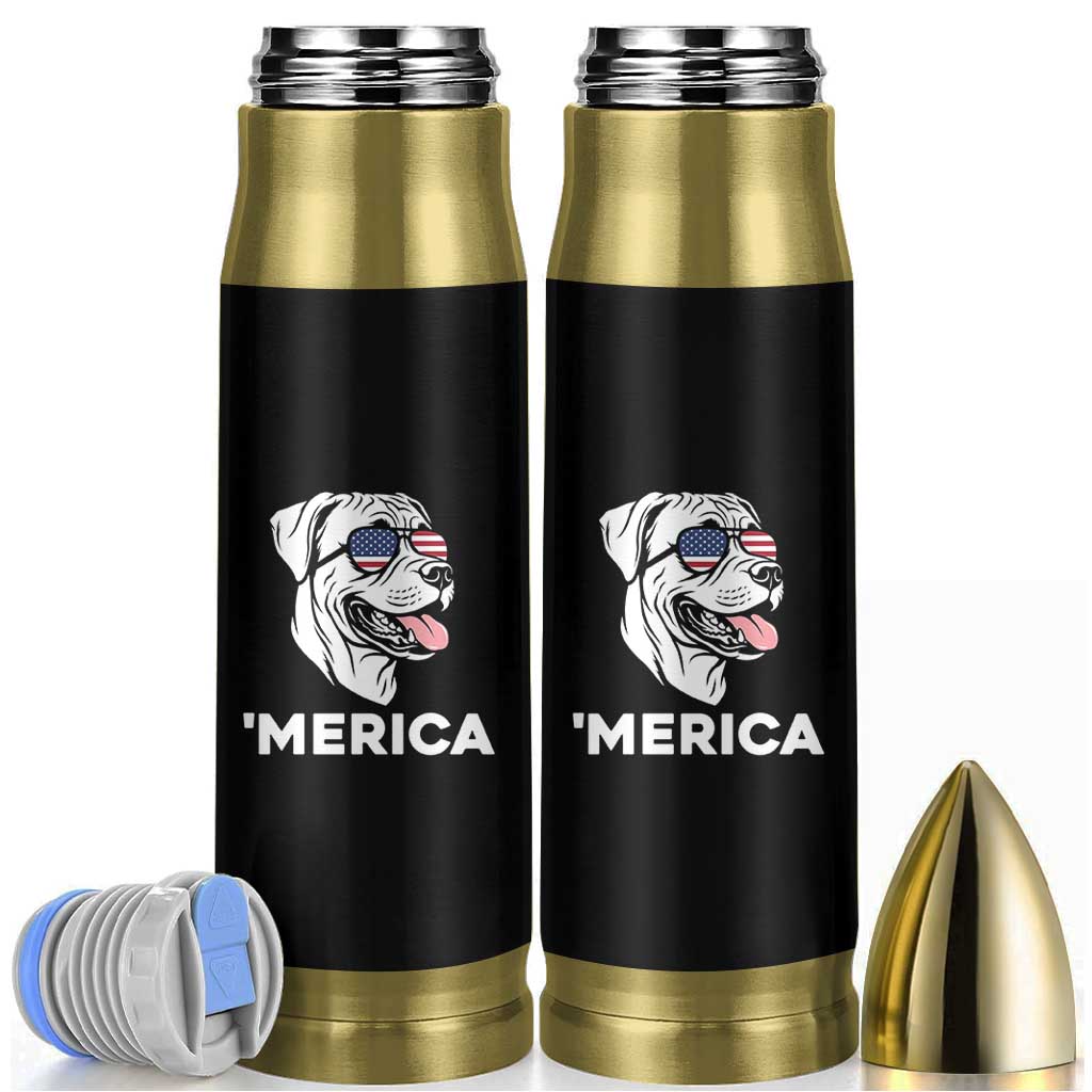 Patriotic Boxer Lover 4th Of July Dog Bullet Tumbler American Flag Merica Pride
