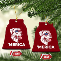 Patriotic Boxer Lover 4th Of July Dog Ceramic Ornament American Flag Merica Pride