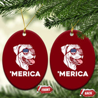 Patriotic Boxer Lover 4th Of July Dog Ceramic Ornament American Flag Merica Pride