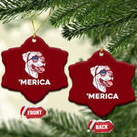 Patriotic Boxer Lover 4th Of July Dog Ceramic Ornament American Flag Merica Pride