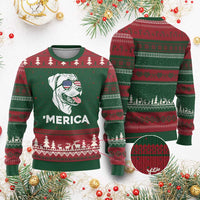 Patriotic Boxer Lover 4th Of July Dog Ugly Christmas Sweater American Flag Merica Pride