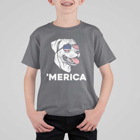 Patriotic Boxer Lover 4th Of July Dog T Shirt For Kid American Flag Merica Pride