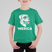 Patriotic Boxer Lover 4th Of July Dog T Shirt For Kid American Flag Merica Pride