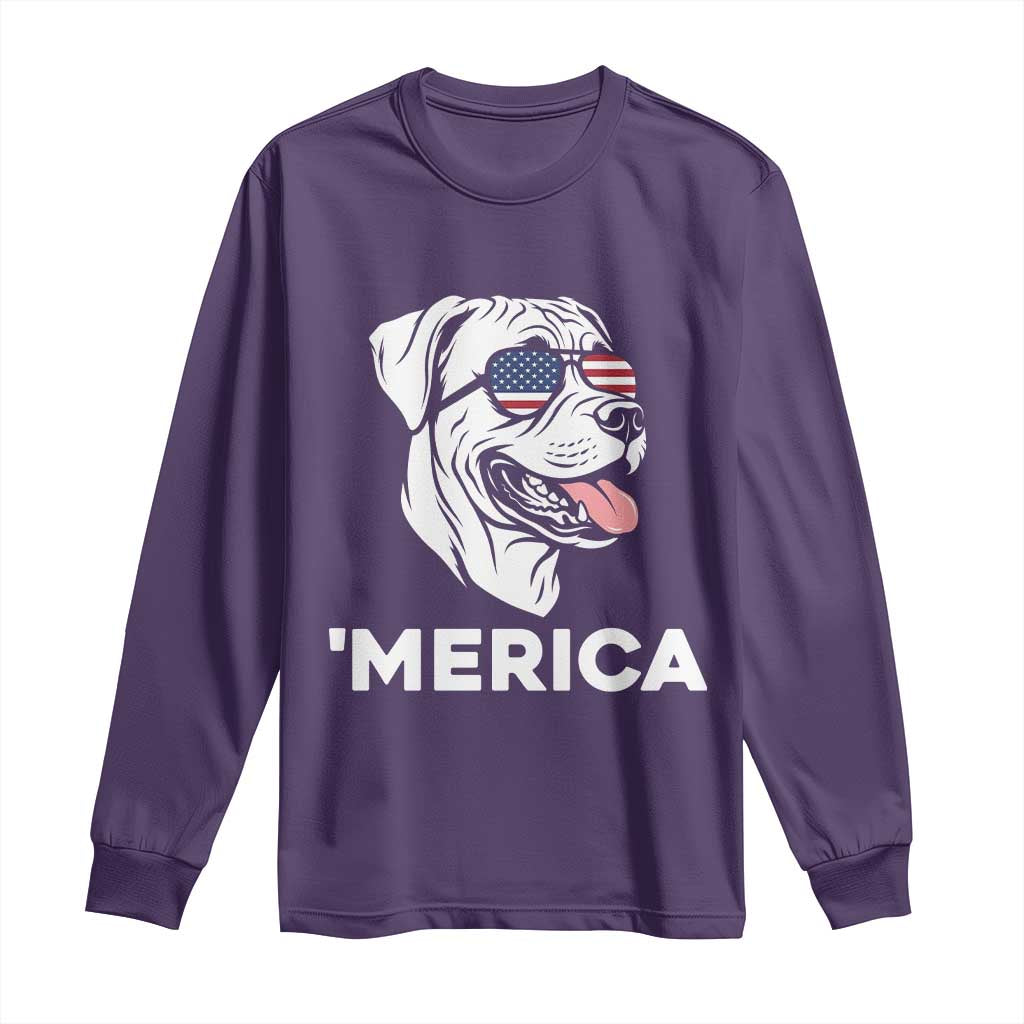 Patriotic Boxer Lover 4th Of July Dog Long Sleeve Shirt American Flag Merica Pride