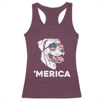 Patriotic Boxer Lover 4th Of July Dog Racerback Tank Top American Flag Merica Pride
