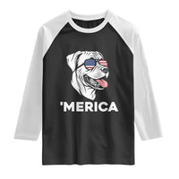 Patriotic Boxer Lover 4th Of July Dog Raglan Shirt American Flag Merica Pride