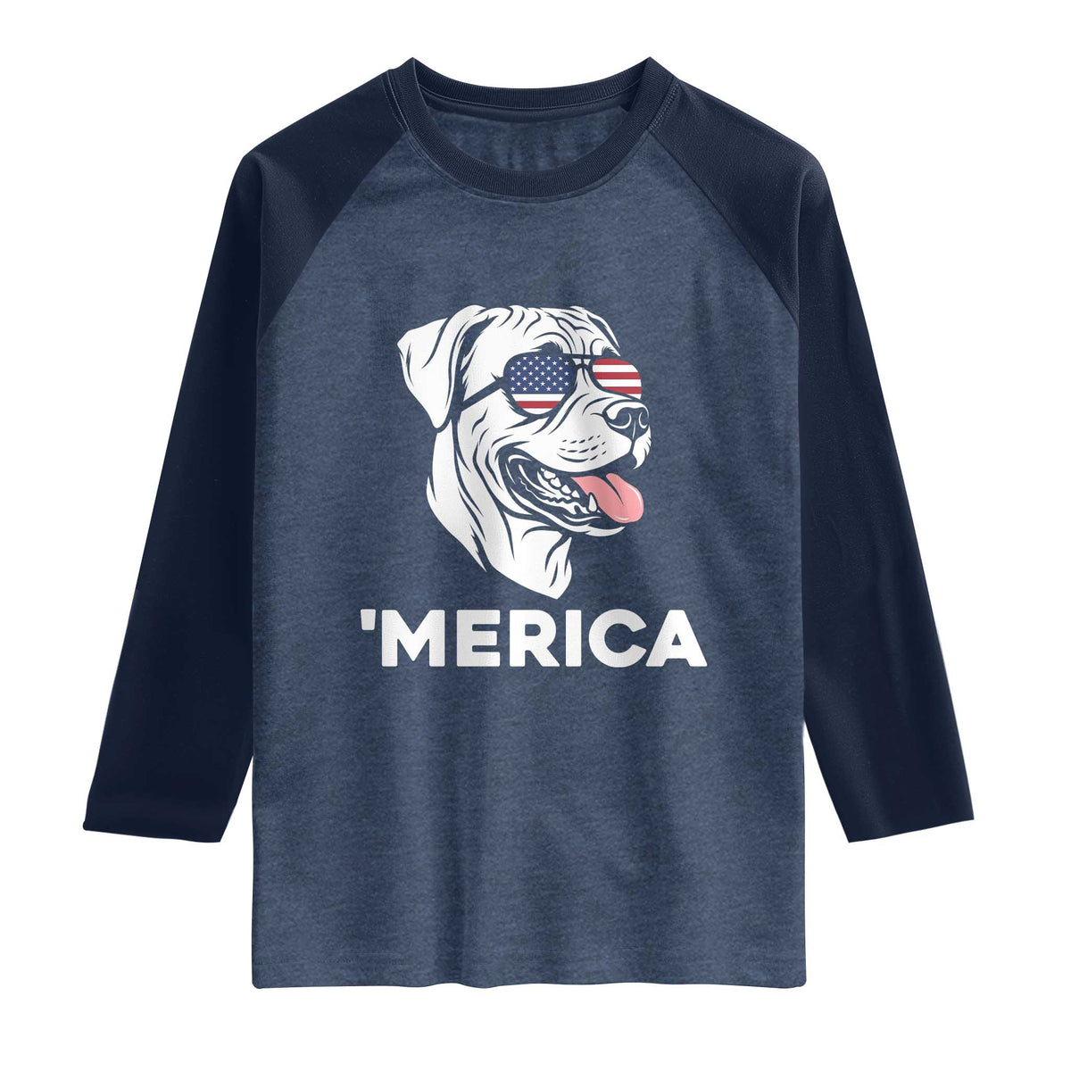 Patriotic Boxer Lover 4th Of July Dog Raglan Shirt American Flag Merica Pride