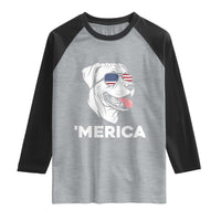 Patriotic Boxer Lover 4th Of July Dog Raglan Shirt American Flag Merica Pride