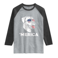 Patriotic Boxer Lover 4th Of July Dog Raglan Shirt American Flag Merica Pride