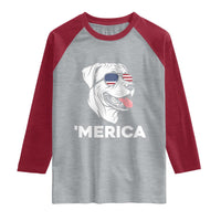Patriotic Boxer Lover 4th Of July Dog Raglan Shirt American Flag Merica Pride