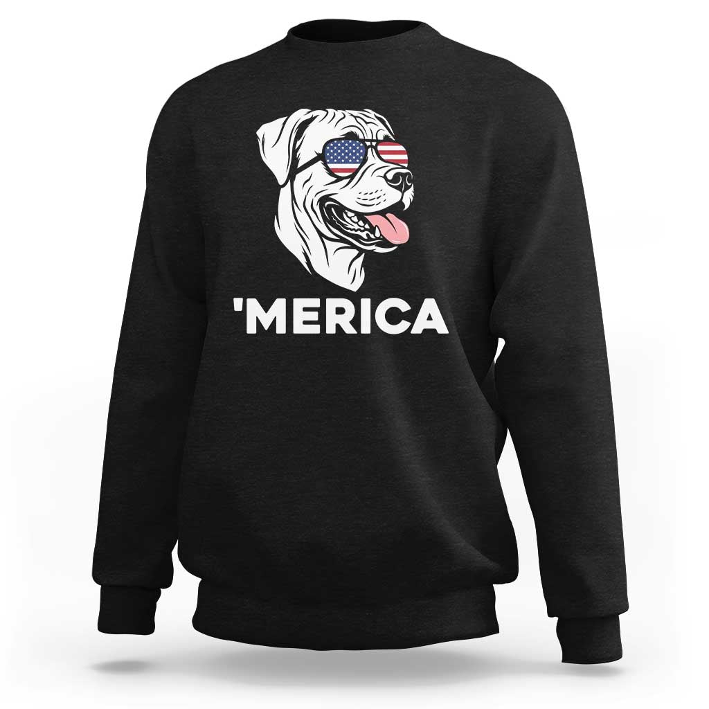 Patriotic Boxer Lover 4th Of July Dog Sweatshirt American Flag Merica Pride