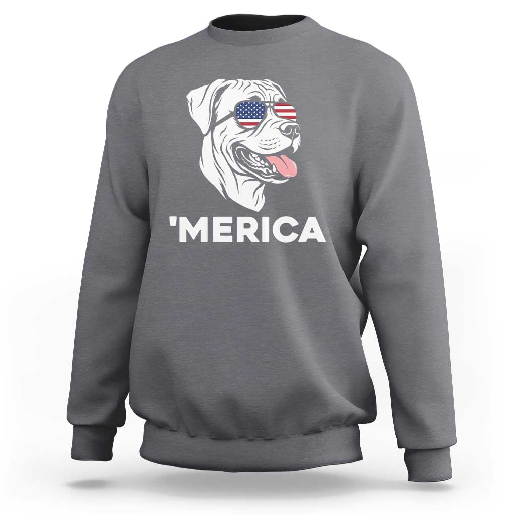 Patriotic Boxer Lover 4th Of July Dog Sweatshirt American Flag Merica Pride