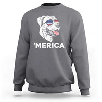 Patriotic Boxer Lover 4th Of July Dog Sweatshirt American Flag Merica Pride