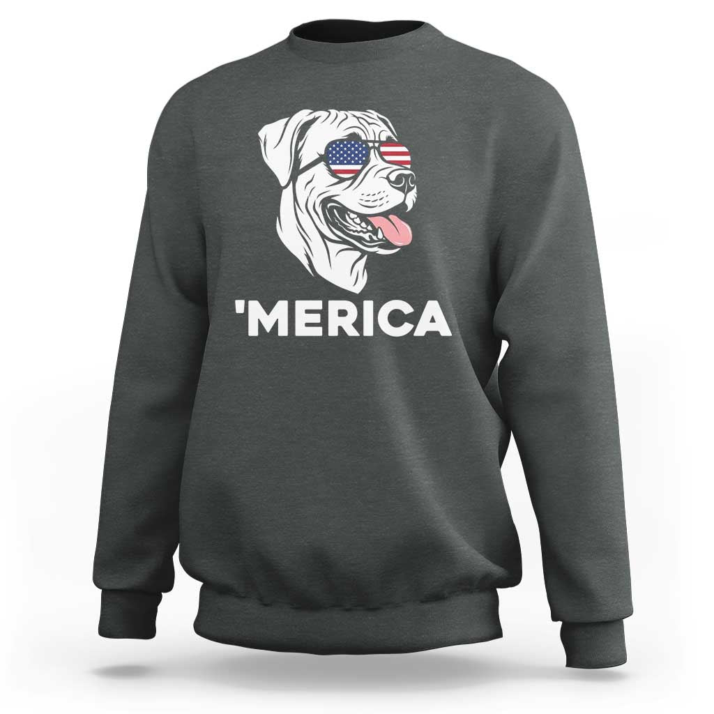 Patriotic Boxer Lover 4th Of July Dog Sweatshirt American Flag Merica Pride
