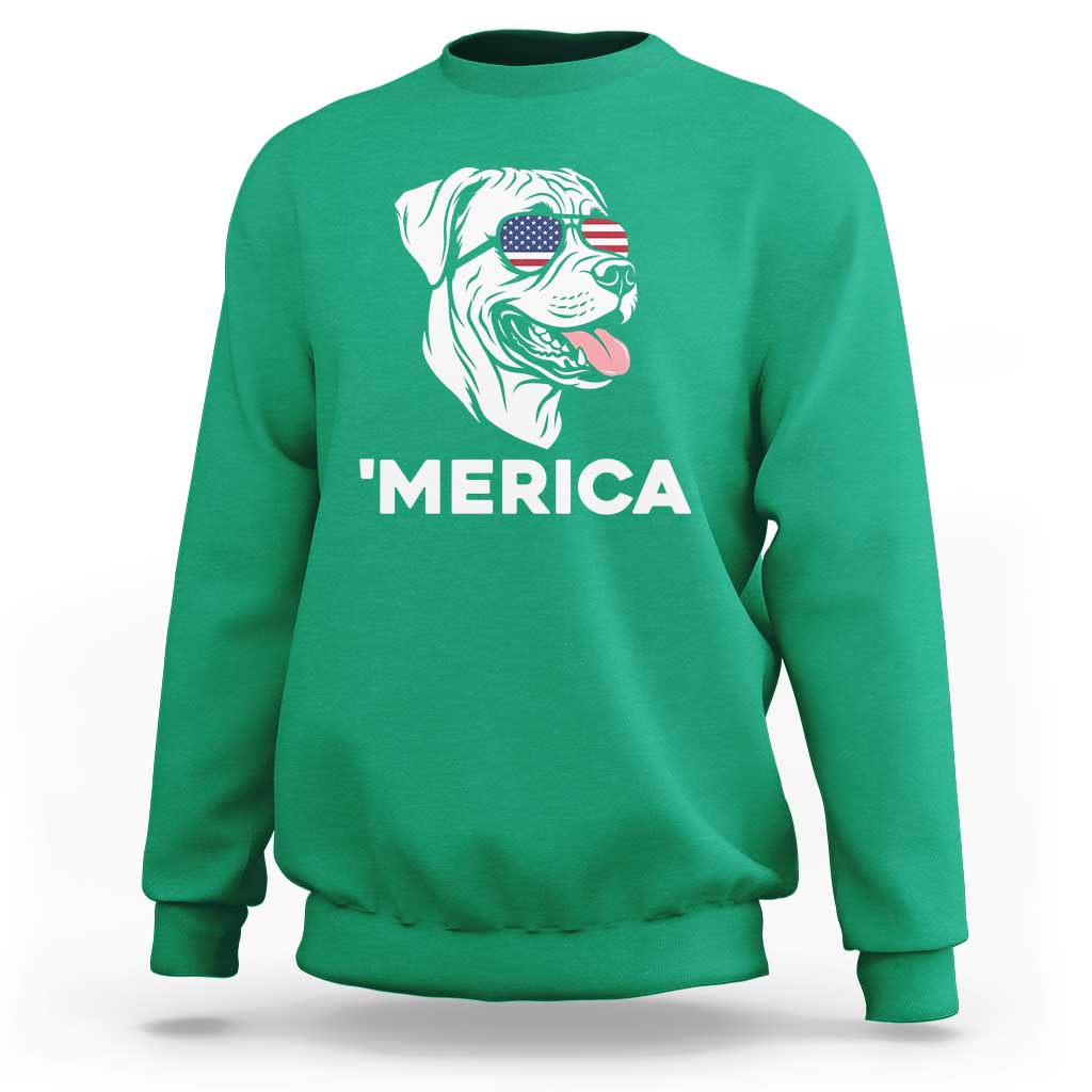 Patriotic Boxer Lover 4th Of July Dog Sweatshirt American Flag Merica Pride