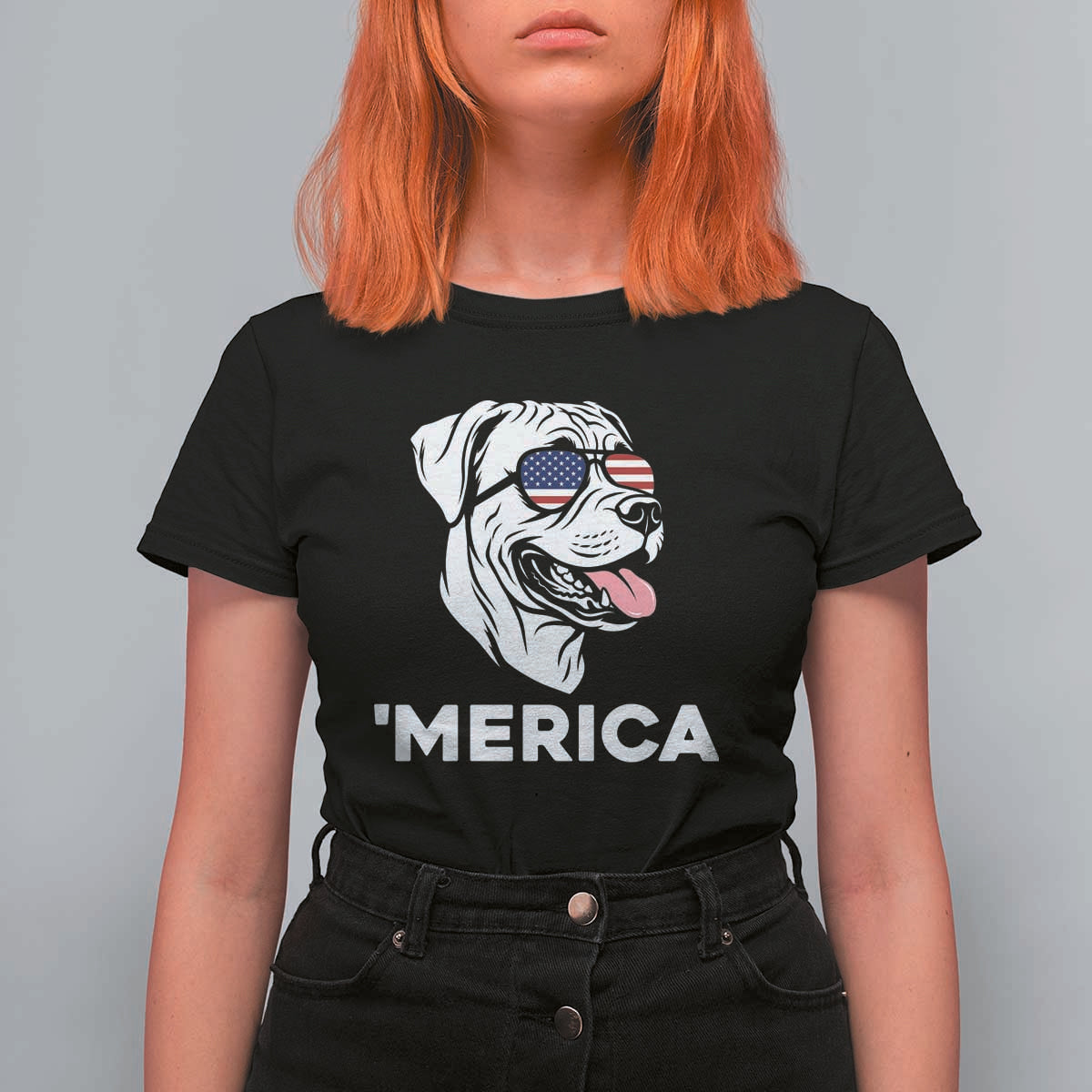 Patriotic Boxer Lover 4th Of July Dog T Shirt For Women American Flag Merica Pride