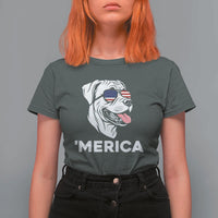 Patriotic Boxer Lover 4th Of July Dog T Shirt For Women American Flag Merica Pride
