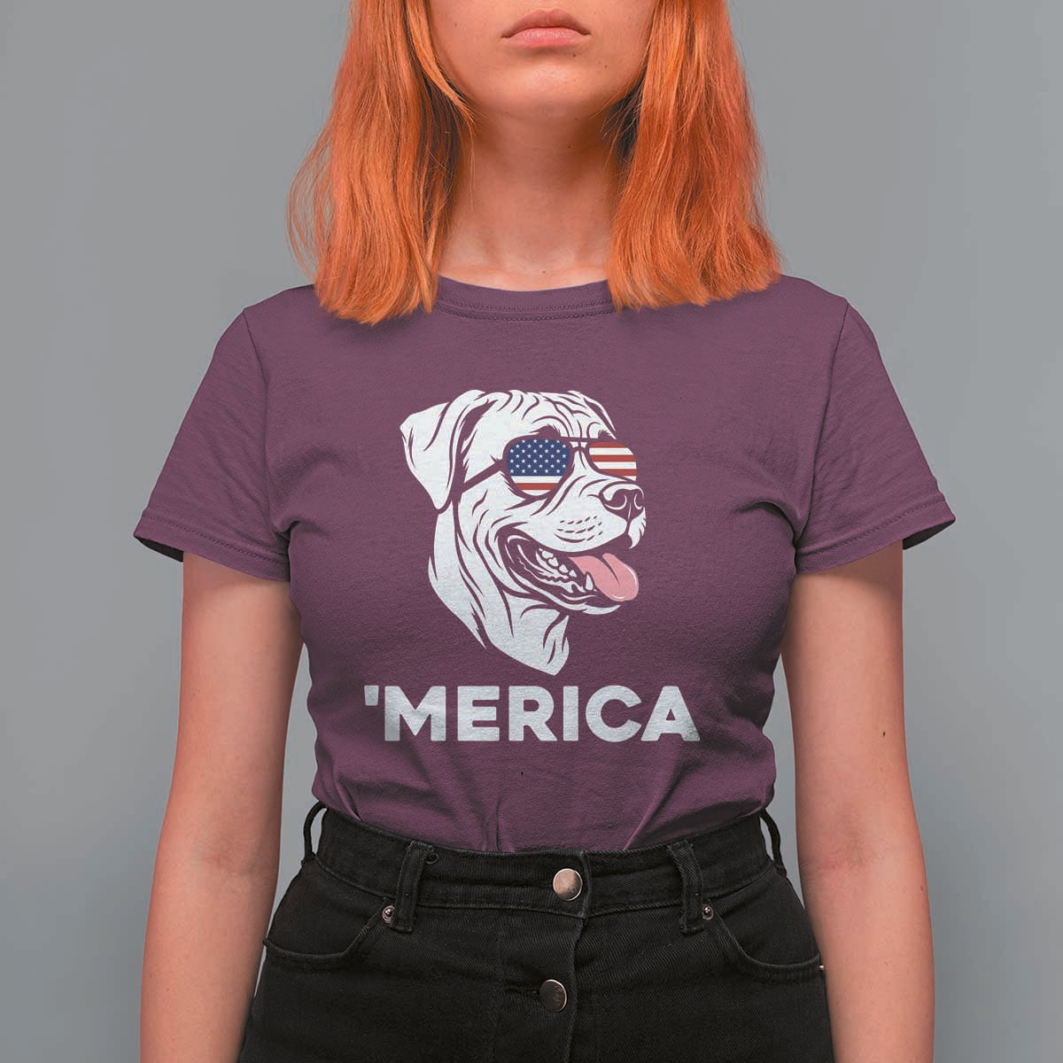 Patriotic Boxer Lover 4th Of July Dog T Shirt For Women American Flag Merica Pride