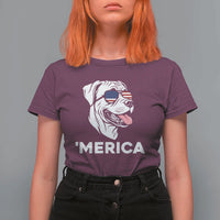 Patriotic Boxer Lover 4th Of July Dog T Shirt For Women American Flag Merica Pride