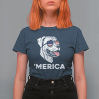 Patriotic Boxer Lover 4th Of July Dog T Shirt For Women American Flag Merica Pride