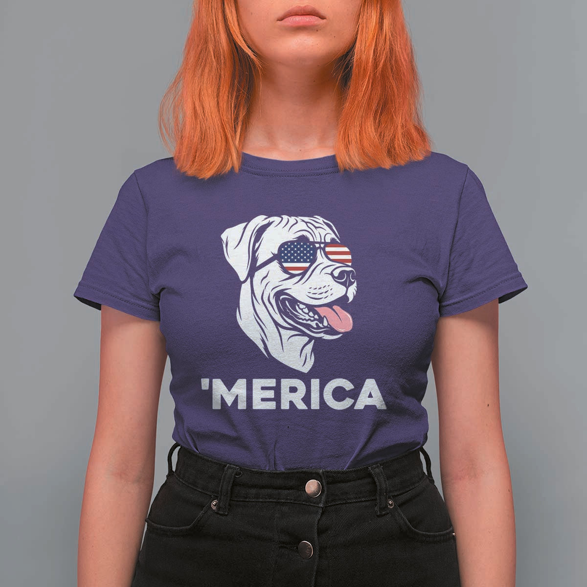Patriotic Boxer Lover 4th Of July Dog T Shirt For Women American Flag Merica Pride