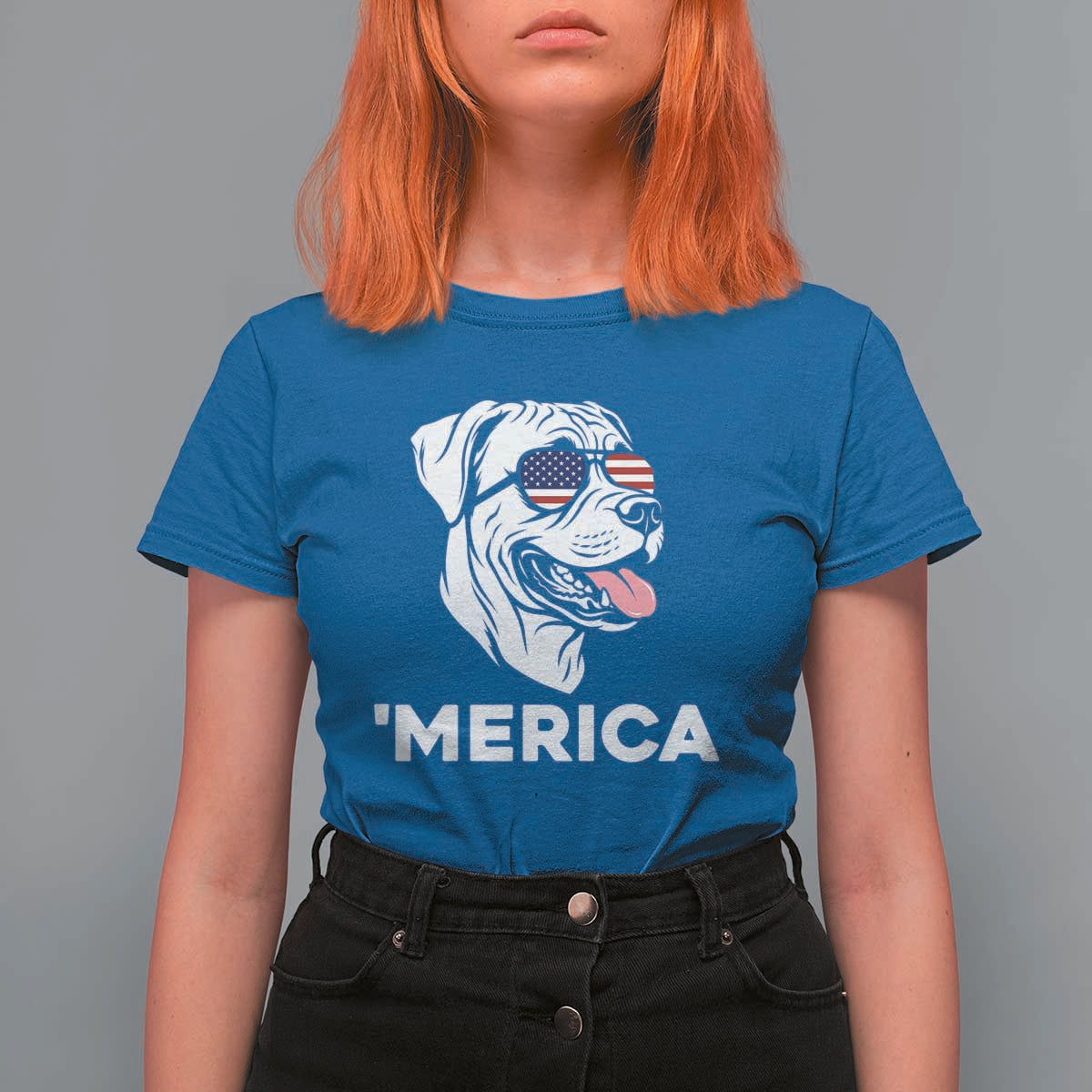 Patriotic Boxer Lover 4th Of July Dog T Shirt For Women American Flag Merica Pride