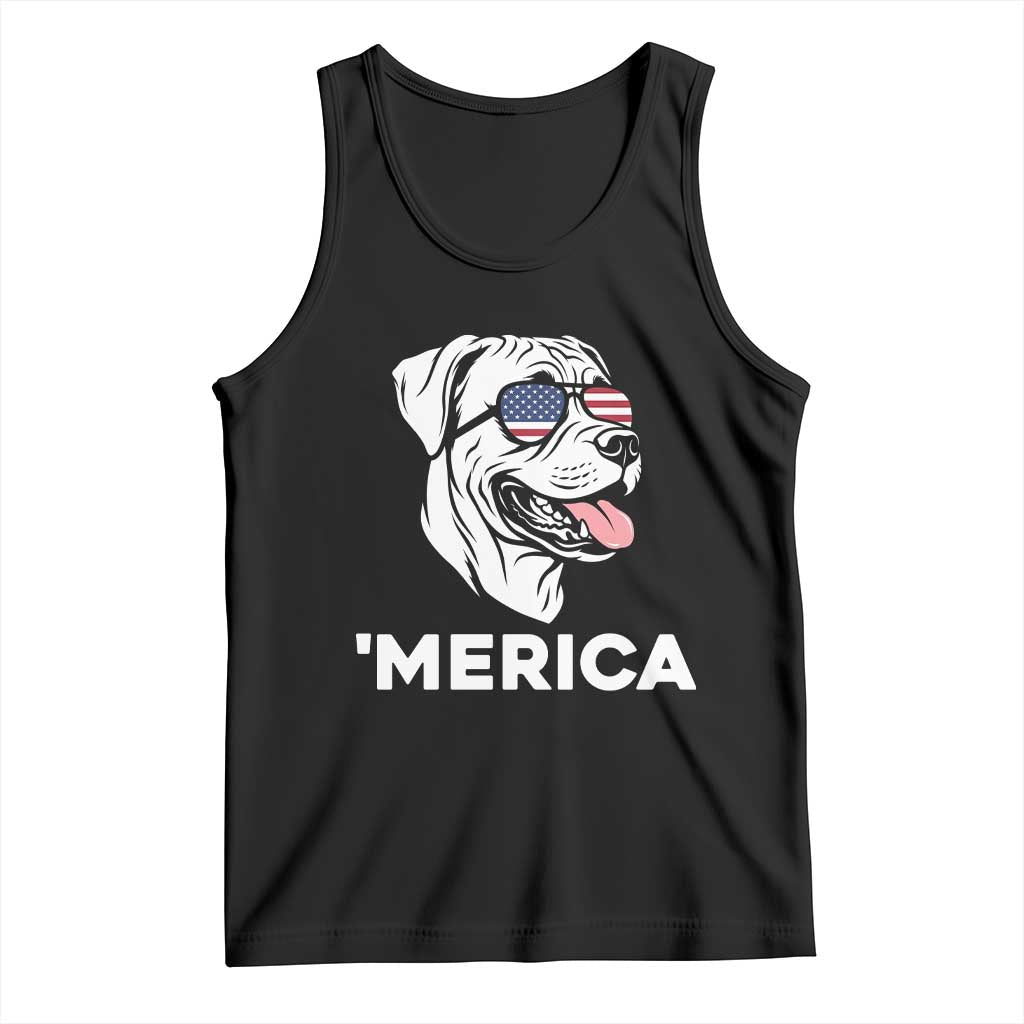 Patriotic Boxer Lover 4th Of July Dog Tank Top American Flag Merica Pride