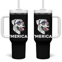 Patriotic Boxer Lover 4th Of July Dog Tumbler With Handle American Flag Merica Pride