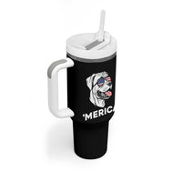 Patriotic Boxer Lover 4th Of July Dog Tumbler With Handle American Flag Merica Pride