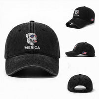 Patriotic Boxer Lover 4th Of July Dog Washed Cotton Baseball Cap American Flag Merica Pride