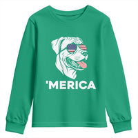Patriotic Boxer Lover 4th Of July Dog Youth Sweatshirt American Flag Merica Pride