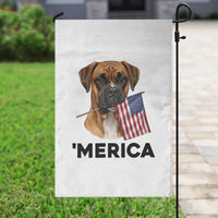 Merica Patriotic Boxer Mom Dad Gift Garden Flag Merica 4th Of July