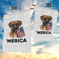 Merica Patriotic Boxer Mom Dad Gift Garden Flag Merica 4th Of July