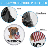 Merica Patriotic Boxer Mom Dad Gift Spare Tire Cover Merica 4th Of July