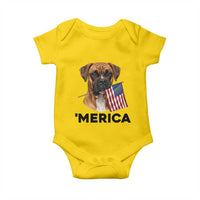Merica Patriotic Boxer Mom Dad Gift Baby Onesie Merica 4th Of July