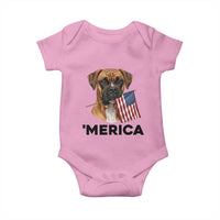 Merica Patriotic Boxer Mom Dad Gift Baby Onesie Merica 4th Of July