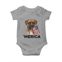 Merica Patriotic Boxer Mom Dad Gift Baby Onesie Merica 4th Of July