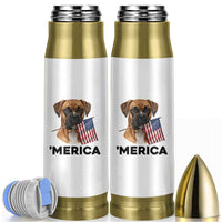 Merica Patriotic Boxer Mom Dad Gift Bullet Tumbler Merica 4th Of July