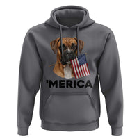 Merica Patriotic Boxer Mom Dad Gift Hoodie Merica 4th Of July