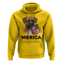 Merica Patriotic Boxer Mom Dad Gift Hoodie Merica 4th Of July