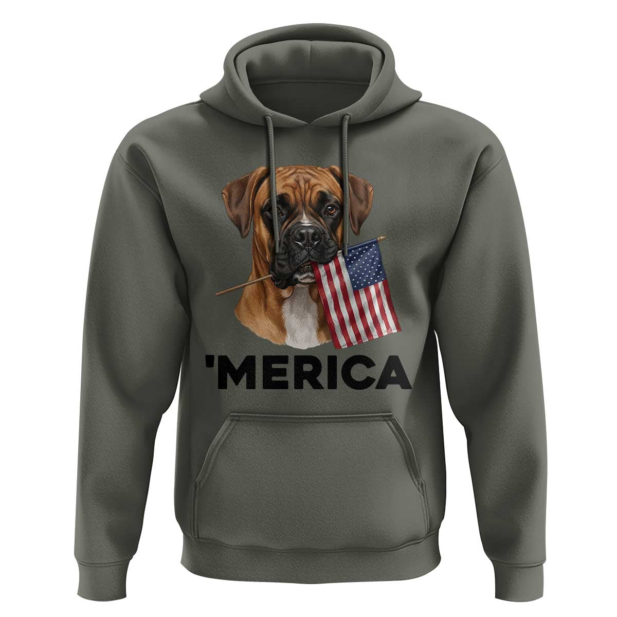 Merica Patriotic Boxer Mom Dad Gift Hoodie Merica 4th Of July
