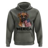 Merica Patriotic Boxer Mom Dad Gift Hoodie Merica 4th Of July